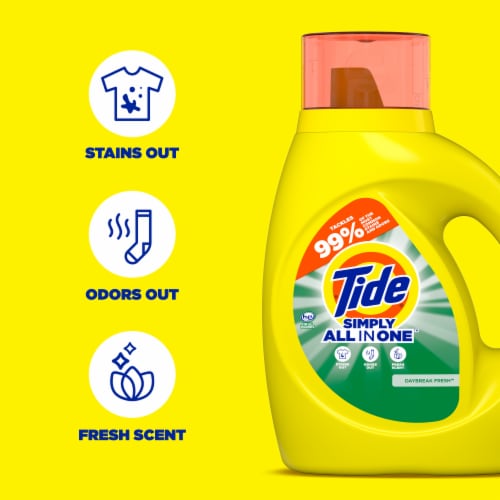 Tide Simply Clean & Fresh Daybreak Fresh Liquid Laundry Detergen 32 oz / Detergente líquido para ropa Tide Simply Clean Fresco Amanecer