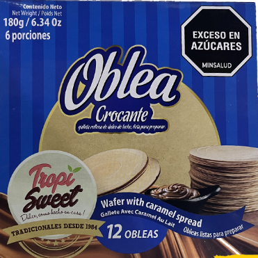 Oblea Tropi Con Crema De Caramelo 180 Grs.