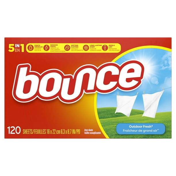 Bounce Fabric Softener Sheets, Outdoor Fresh Scent / Hojas suavizantes de telas