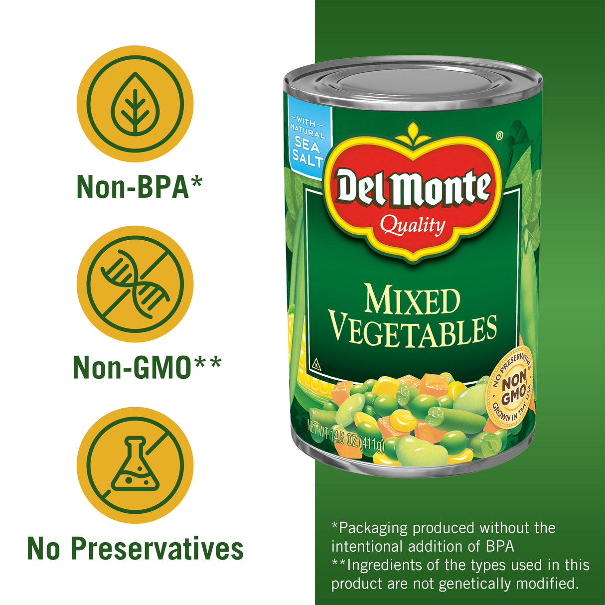 Del Monte Vegetales Mixtos Enlatados 14.5 oz / Del Monte Vegetales Mixtos Enlatados 14.5 oz