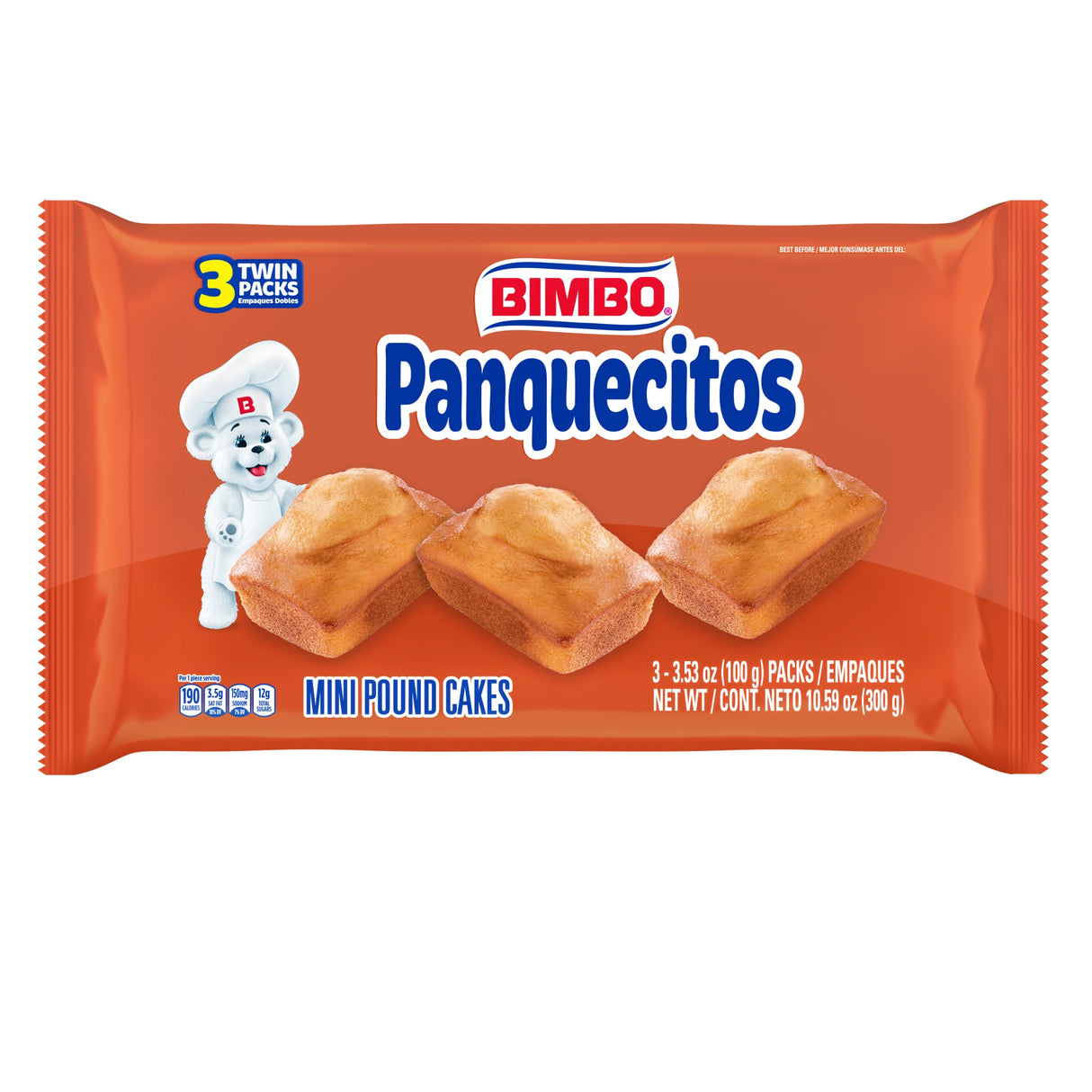 Bimbo Panquecitos Mini Bizcocho 10.6 oz./ Mini Bizcocho Bimbo Panquecitos