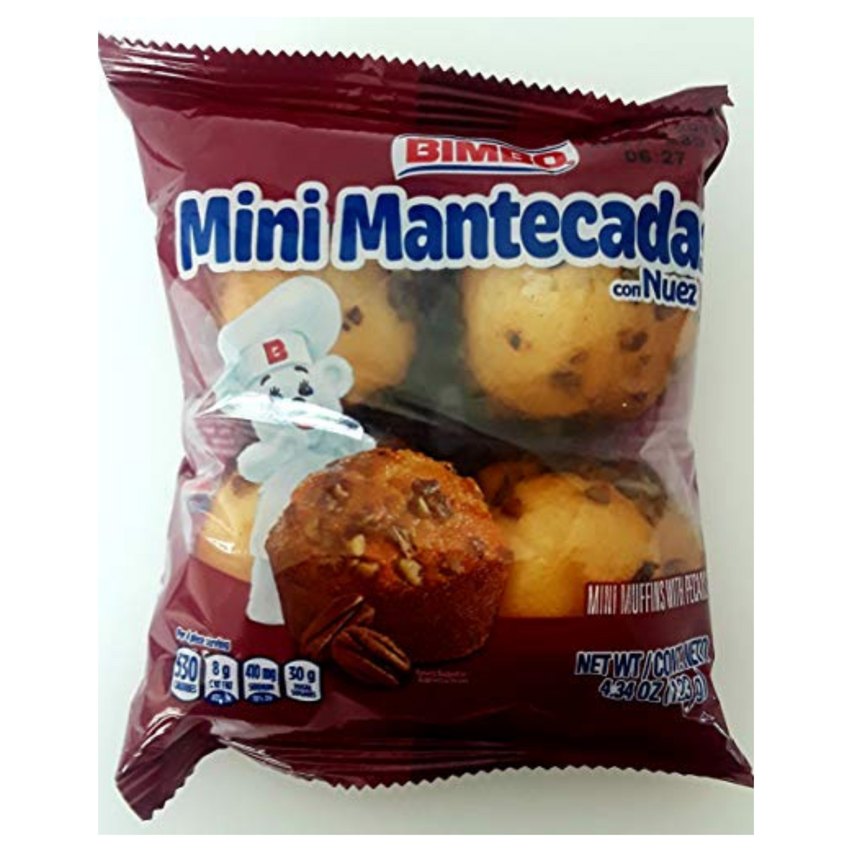 Bimbo Pecan Mini Muffins 4.34 oz./Mini muffins de nueces Bimbo