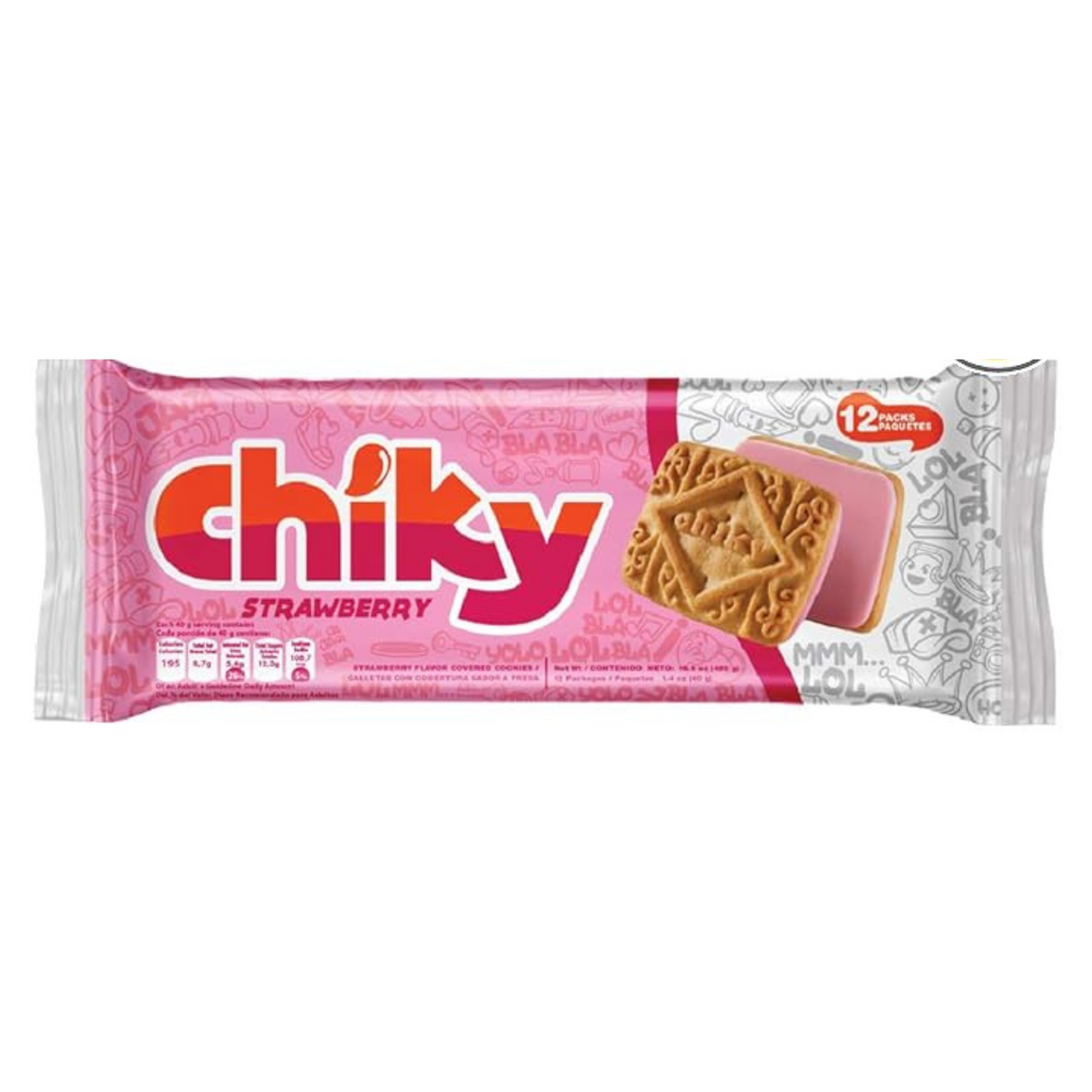 Chiky Strawberry Enrobed Cookies 12 pk. / 16.9 oz.