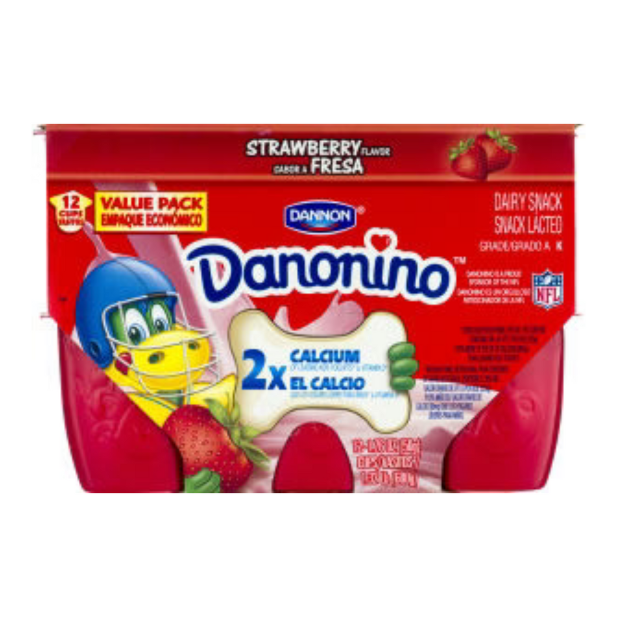 Dannon Danonino Yogurt Cups Strawberry - 12 Ct. - 600 Grs. / Dannon Danonino Tazas de yogur fresa - 12 ct. - 600 Grs.