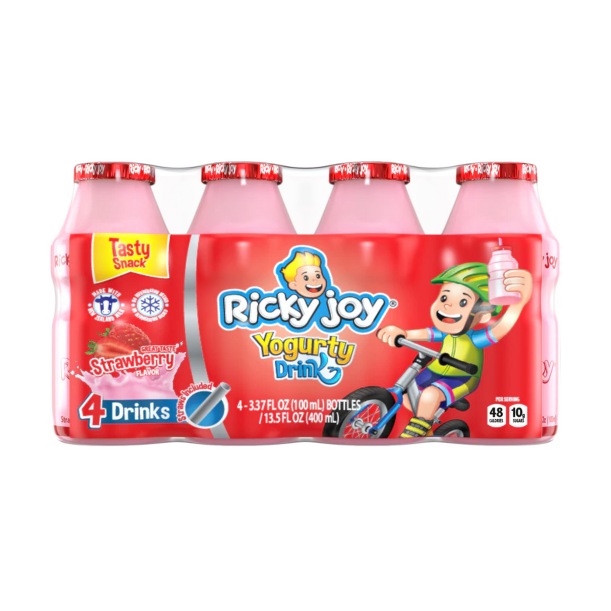 Ricky Joy Yogurty Drink Fresa 4 pk. / 3.37 oz./Ricky Joy Bebida Yogurt Fresa