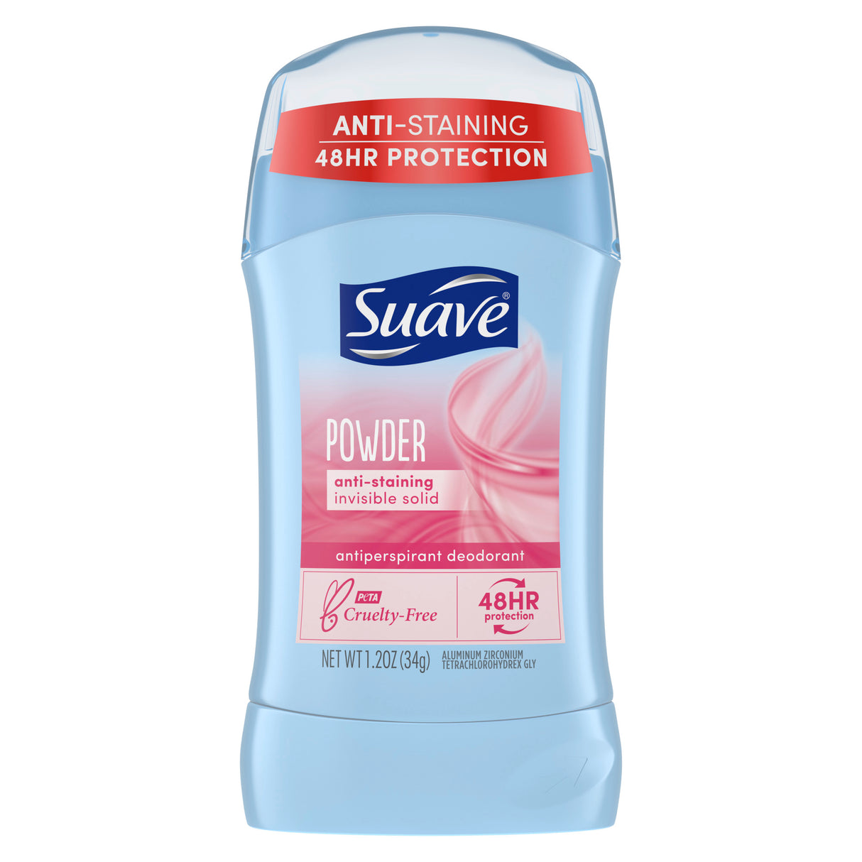 Suave Powder Anti Staining Invisible 1.2 oz.|Suave Desodorante Antitranspirante y Desodorante en Polvo, 1.2 oz
