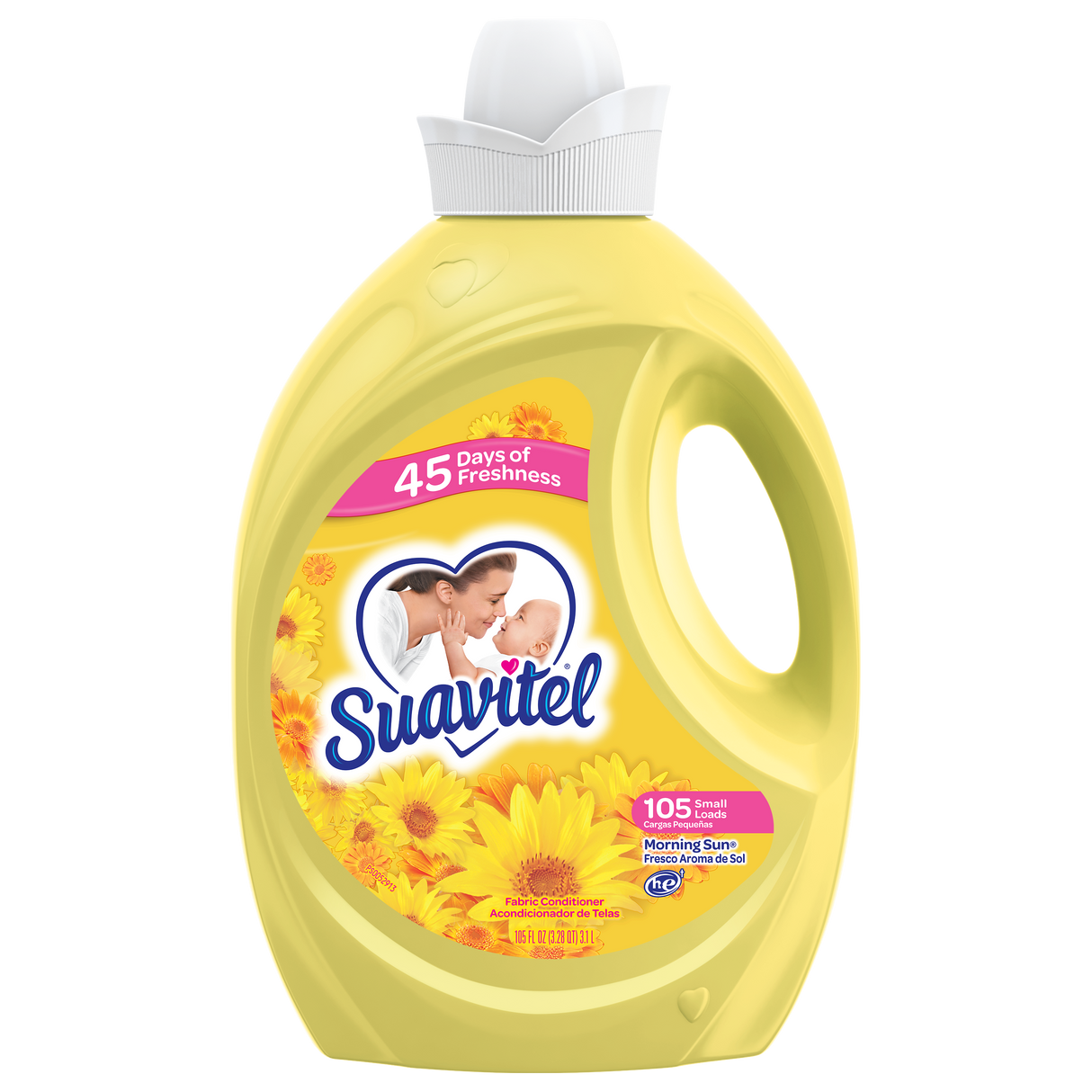 Suavitel Liquid Fabric Conditioner , Clothes Softener, Morning Sun Scent /Suavitel Acondicionador Líquido de Telas ,Suavizante de Ropa, Aroma a Sol Matutino