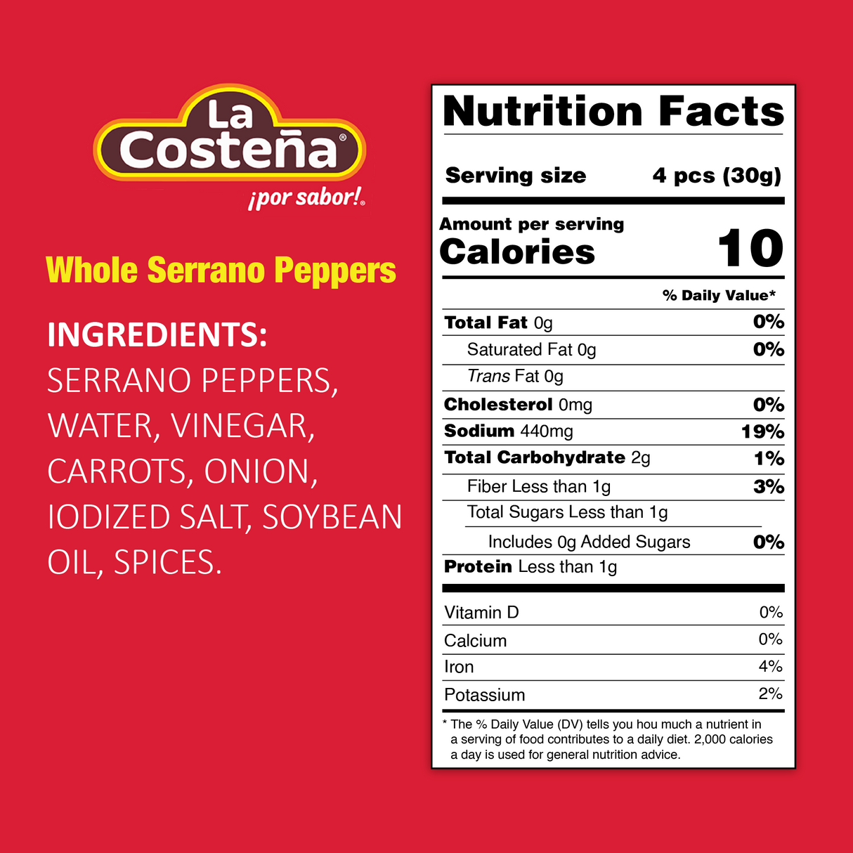 La Costeña Pimientos Serranos / La costeña Pimientos Serranos 12oz