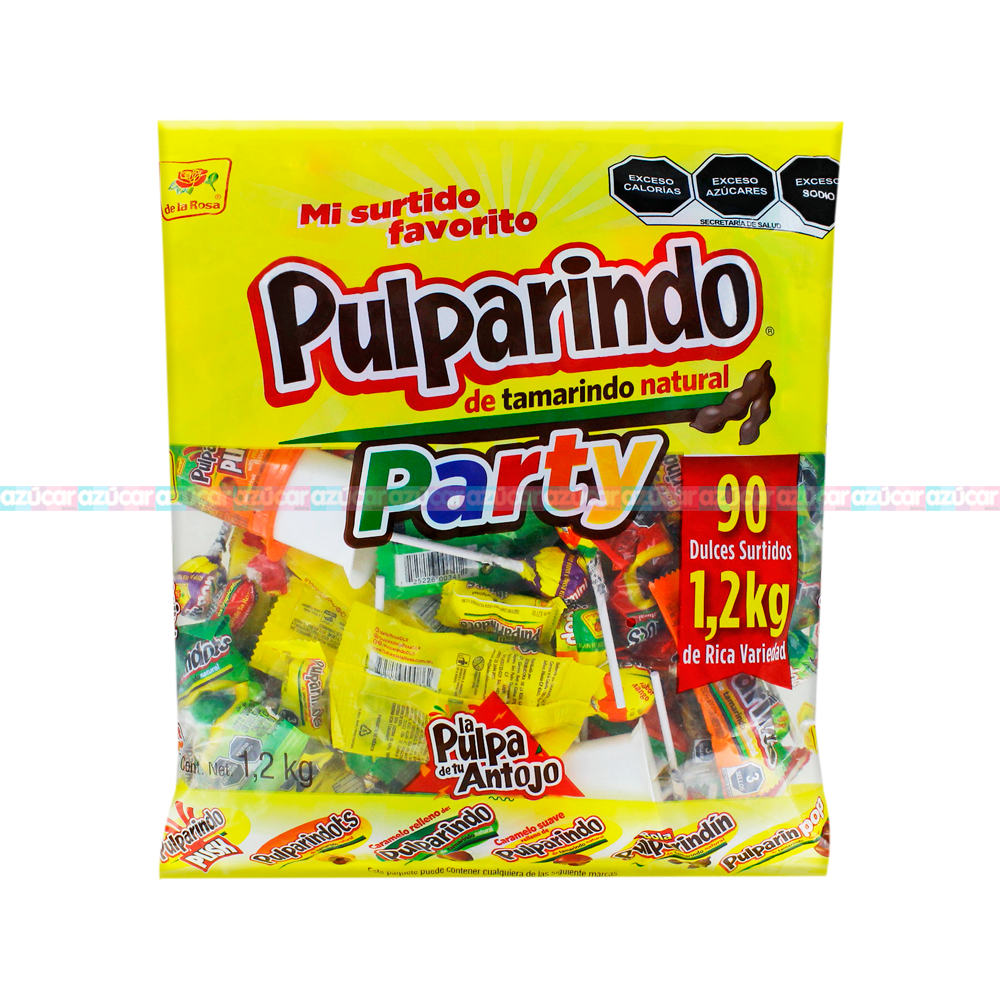 De la Rosa Pulparindo Party Bag Surtido 90 ct. / 1.2 kg. / De la Rosa Pulparindo Bolso Fiesta Surtido 90 ud. / 1,2 kilos.