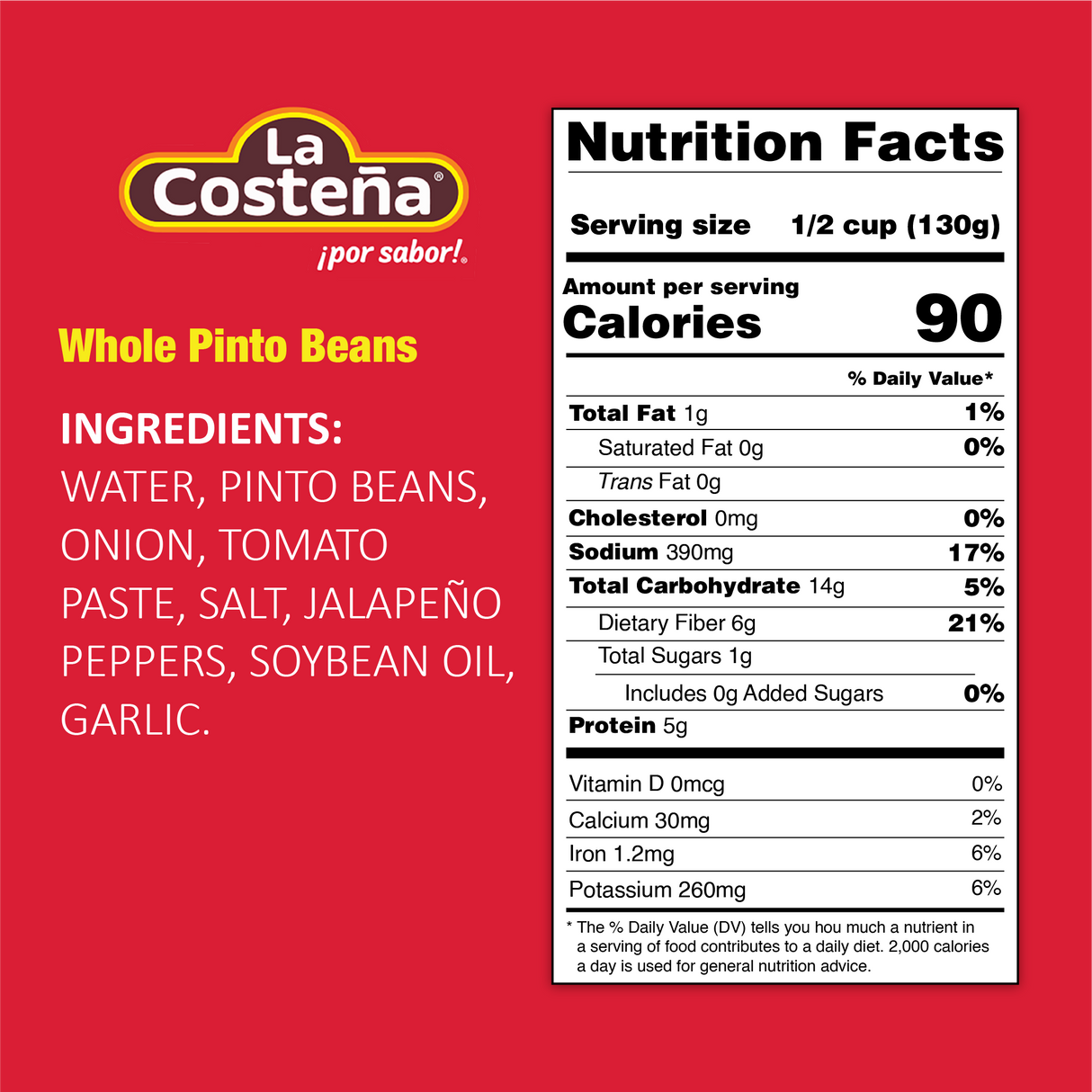 Frijoles Pintos Enteros La Costeña 19.75 oz./ Frijoles Pintos Enteros La Costeña 19.75 oz