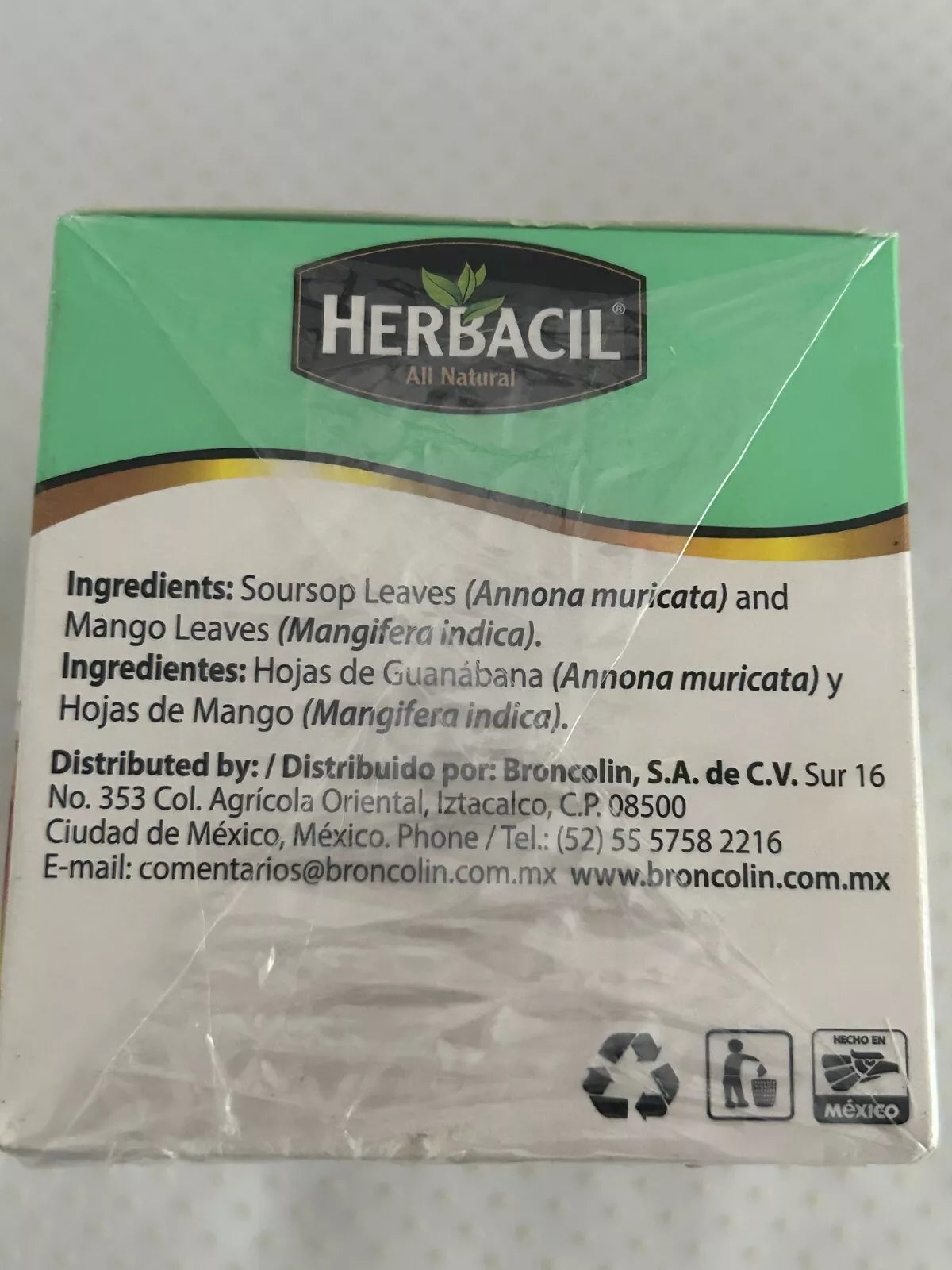 50 Té de Guanábana y Hojas de Mango Herbacil Guanabana 25 Bolsitas x 2