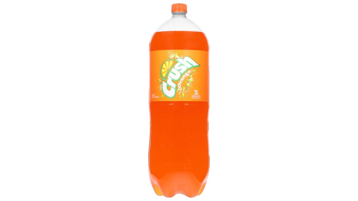 Crush Orange Soda Plastic Bottle 3 lt./Refresco Naranja Crush Botella Plástica