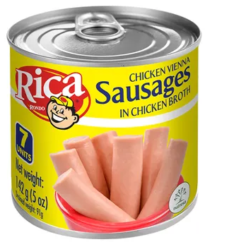 Salchichas vienesas de pollo Rica 5 oz. / 142 g.