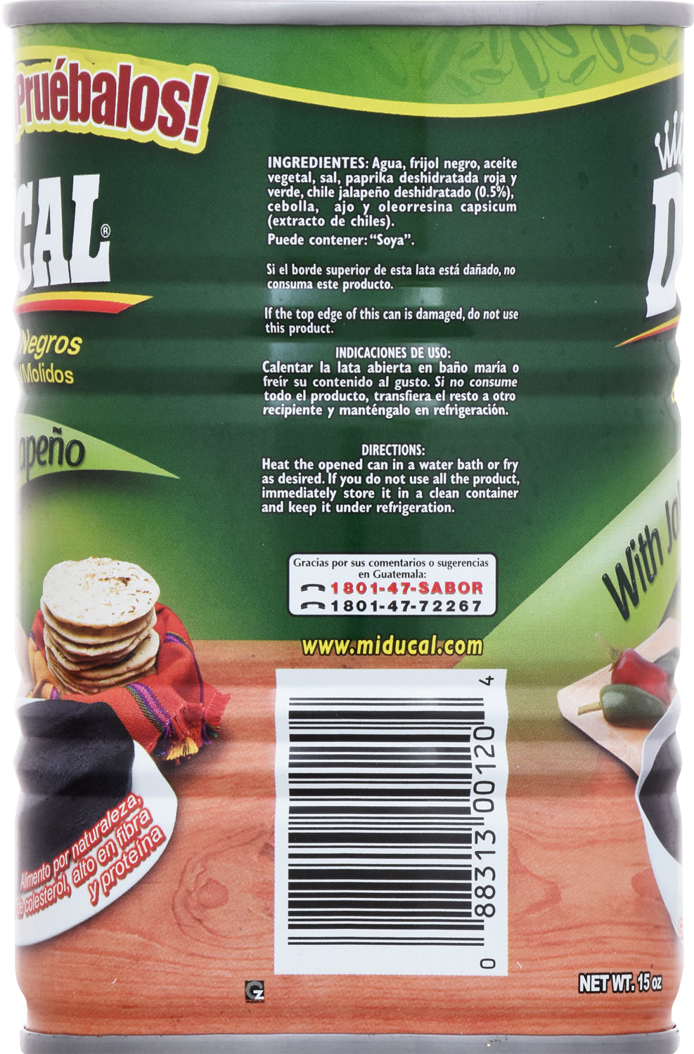 Frijoles Negros Refritos Ducales Con Jalapeño. 15 onzas / Ducal Frijoles Negros Refritos con Jalapeño 15oz