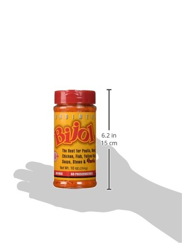 Condimento Bijol, perfecto para arroz amarillo, paella, carne, pollo, pescado, sopas, guisos y pastas, sustituto del azafrán, 10 onzas