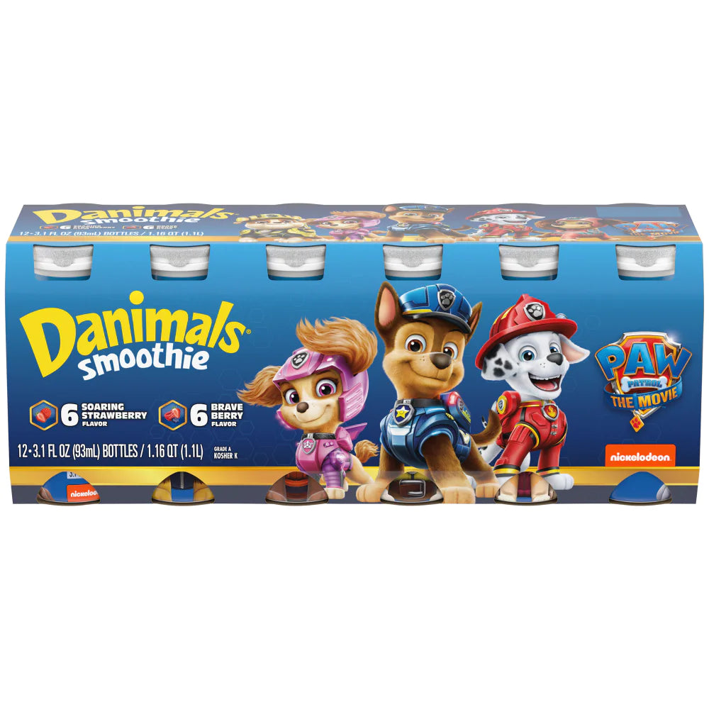 Danimals Batido Fresa Brave Berry Paw Patrol (paquete de 12) - 37.20 oz. / Danimals Batido Fresa y Bayas Paw Patrol (paquete de 12) 37.20 Oz.
