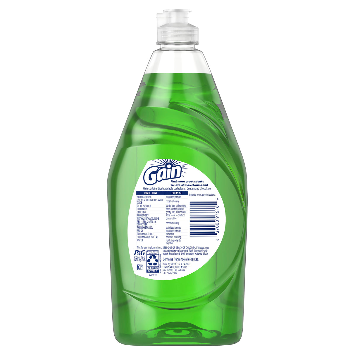 Gain Ultra Dishwashing Liquid Dish Soap, Original Scent / Jabón líquido para platos Gain Ultra, aroma original 