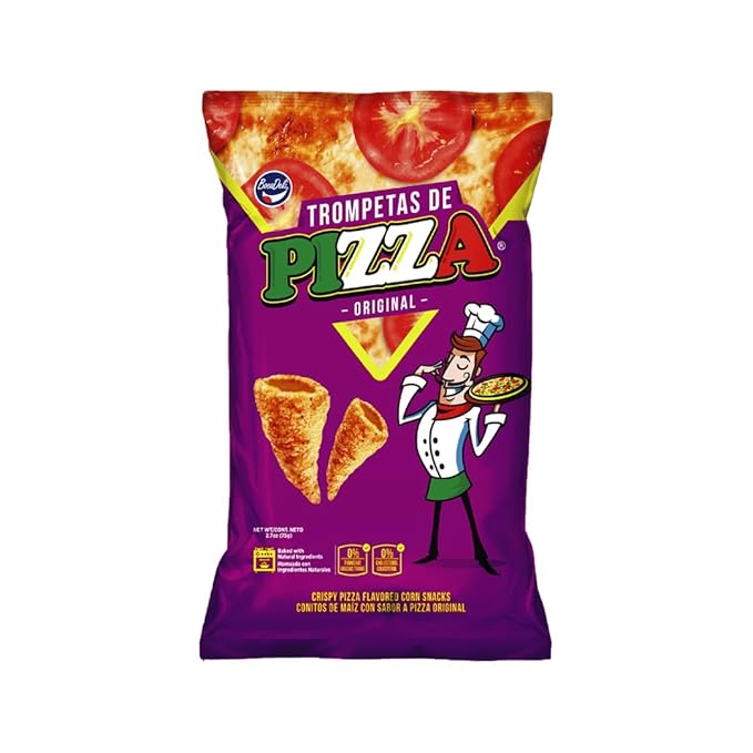 Bocadeli Trompetas de Pizza® Bocadillos de maíz con sabor a pizza, 2.7 oz (paquete de 1)