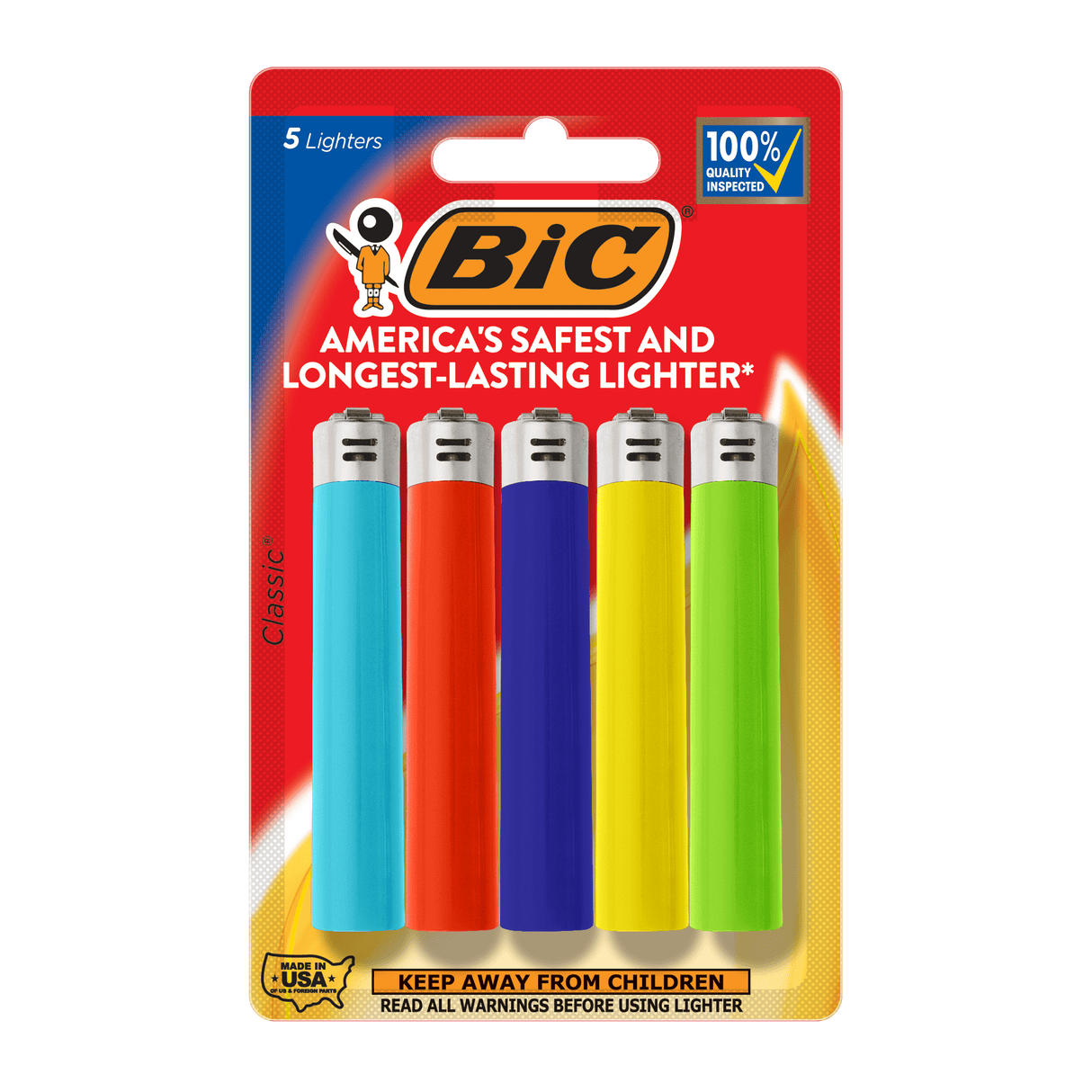 Encendedores Bic Classic, paquete de 5.