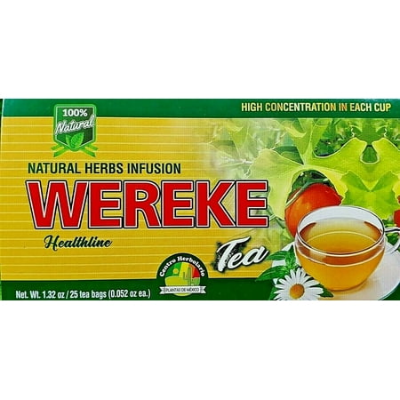 Wereke Healthline Tea 25 sachets 1.32 Oz. /  Wereke Línea saludable  Tè 25 sobres 1.32 Oz.