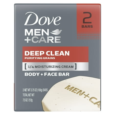 Dove Men+Care Jabón Limpieza Profunda - 2 Barras | Dove Jabón Cuidado de los Hombres Limpieza Profunda 2 Barras