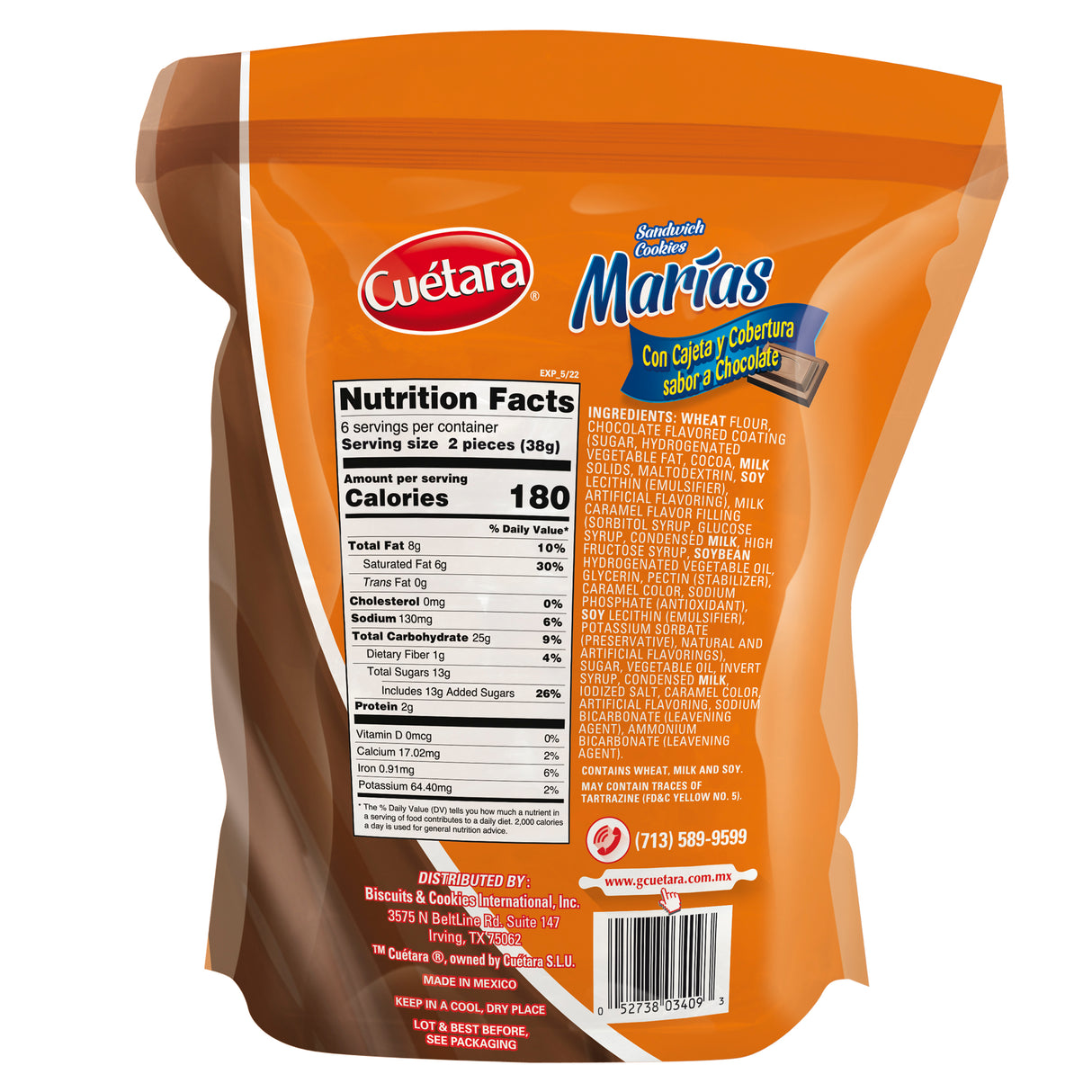Cuetara Marias Cajeta y Chocolate 228 gr.
