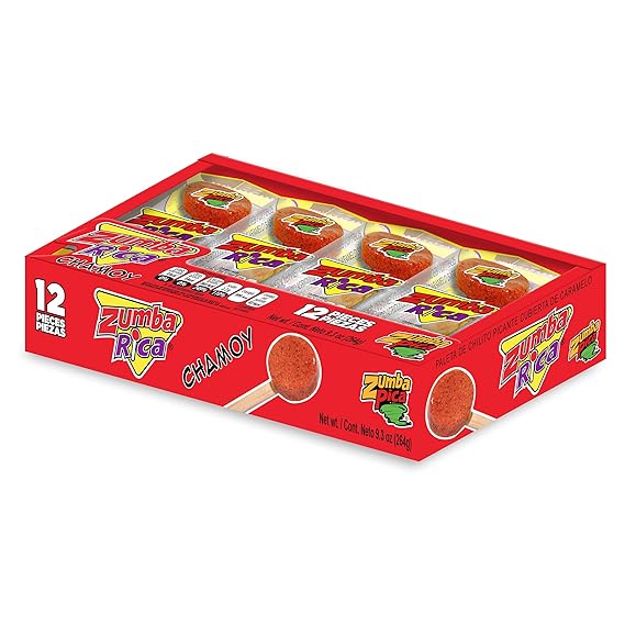 Piruleta en polvo de chile Zumba Pica Chamoy 12 piezas - 9.3 oz. / Zumba Pica Chamoy Paletas de Chamoy 12ud. 9,3 onzas.