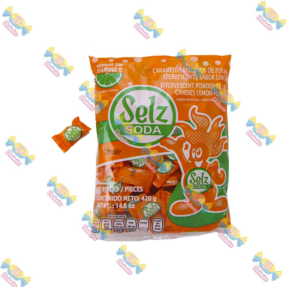 ANAHUAC SELZ SODA (CANDIES LEMON FLAVOR) 100 PZS - 14.8 Oz. / ANAHUAC SELZ  SODA ( CARAMELOS EFERVECENTES SABOR LIMON) 100 Pz. - 14.8 Oz.