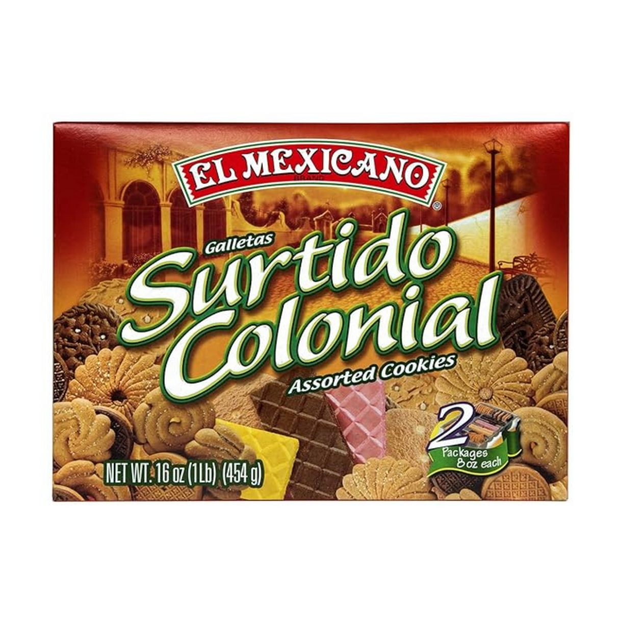El Mexicano Galletas Surtido Colonial Assortes Cookies 1 lb. / 454 gr.