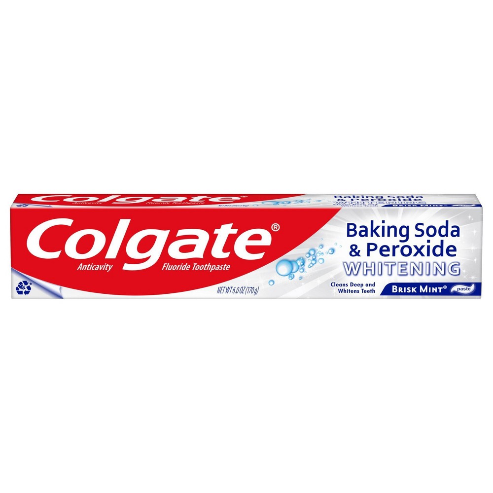 Pasta de dientes Colgate con bicarbonato de sodio y peróxido, menta intensa, 6 oz.