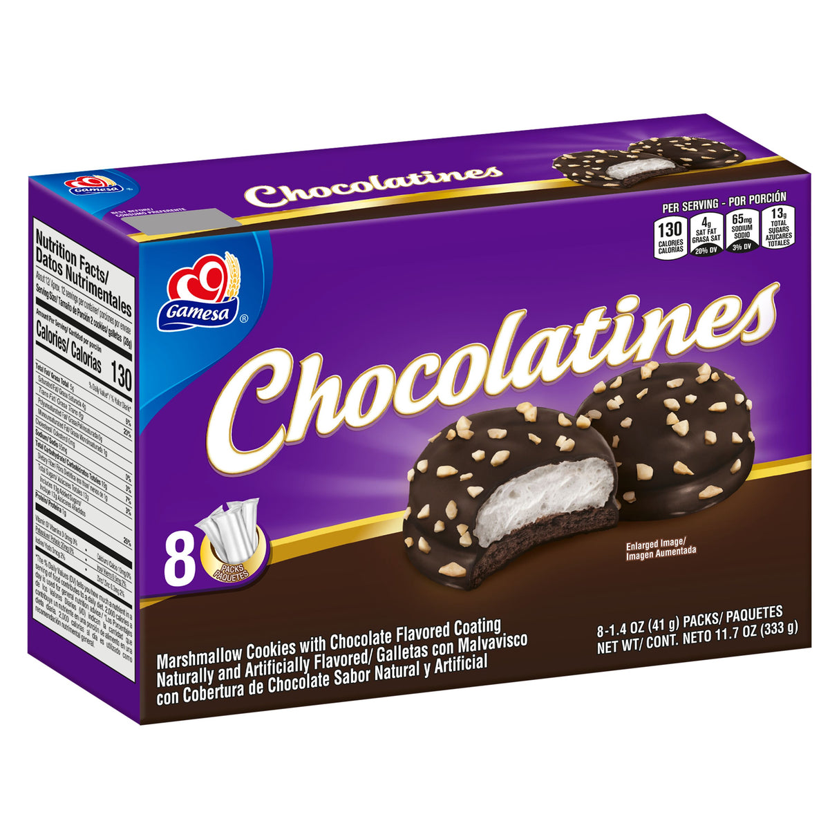 Chocolatinas Gamesa 8 uds. 333 gr. 