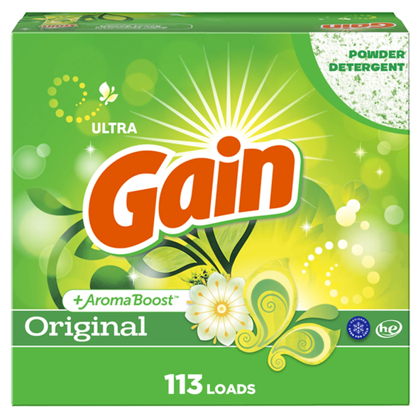 Gain Powder Laundry Detergent, Original /  Detergente para ropa en polvo Gain, original 113 lavadas
