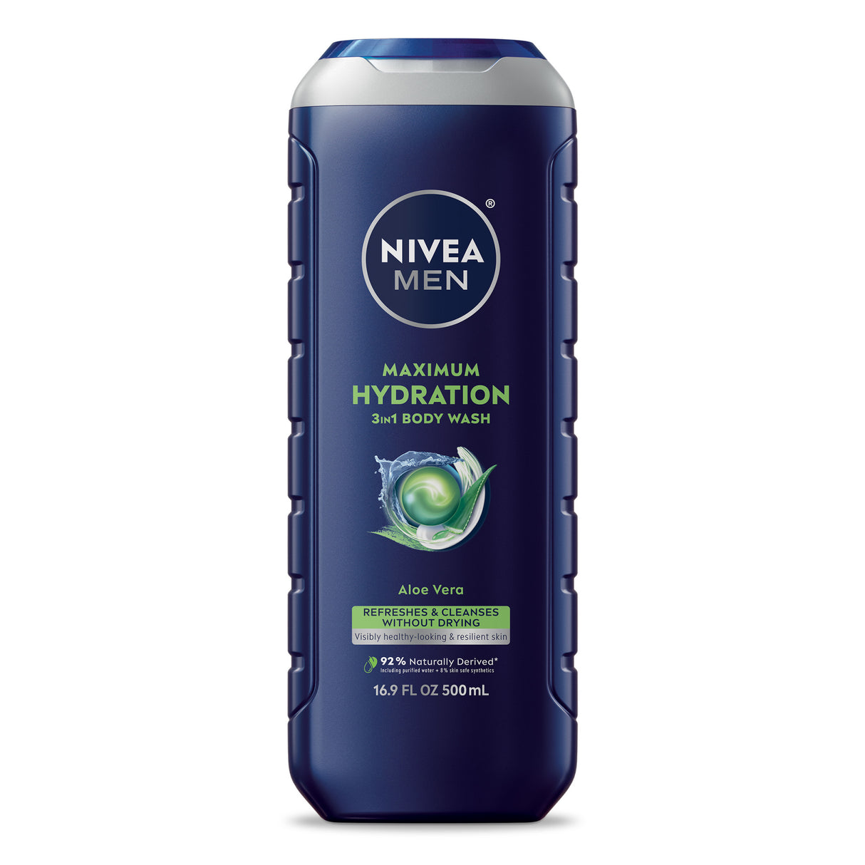 NIVEA MEN Gel de baño de máxima hidratación con aloe vera, botella de 16,9 fl oz / gel de baño de máxima hidratación con aloe vera 