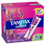 Tampones Tampax Radiant con LeakGuard Braid, súper absorbentes, 42 unidades