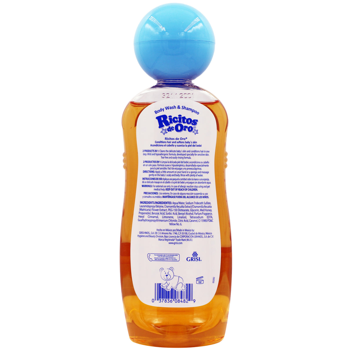 Ricitos De Oro Body Wash and Shampoo 2 in 1, 13,5 fl oz / Ricitos De Oro Gel de baño y Champú 2 in 1, 13,5 fl oz
