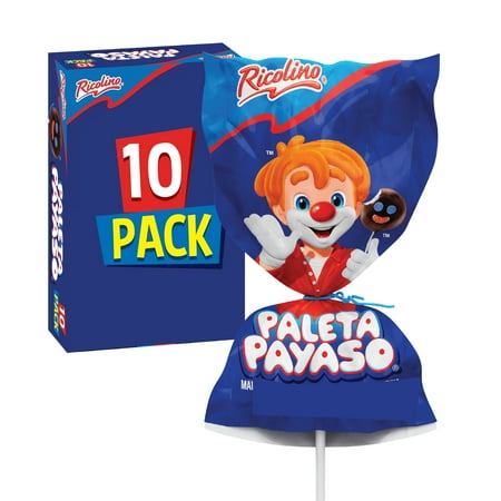 Ricolino Clown Palette 10 Count / Ricolino Paleta Payaso 10 Count