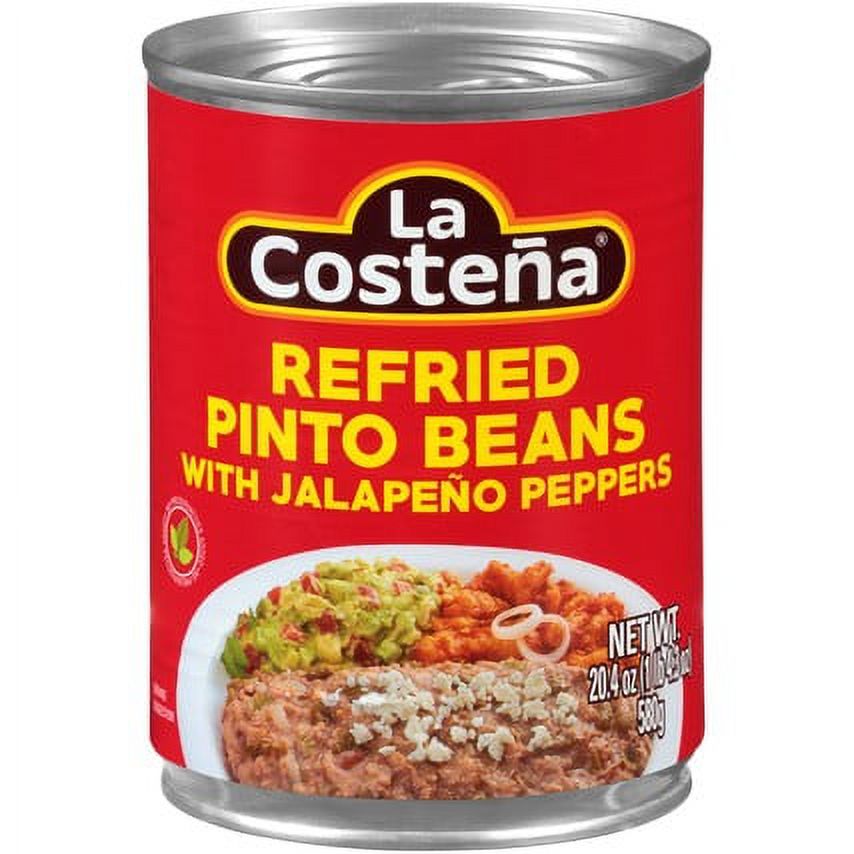 Frijoles pintos refritos La Costeña con chiles jalapeños / La Costeña Frijoles Pintos Refritos con Jalapeño