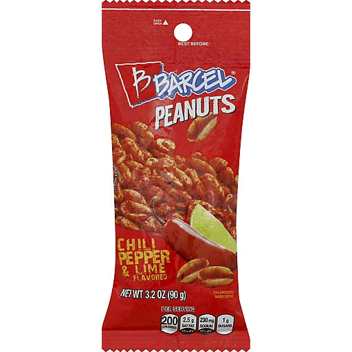 Barcel Hot Nuts Chili Pepper and Lime - Hot  3.20 oz./Barcel Hot Nuts Chile y Lima - Picante
