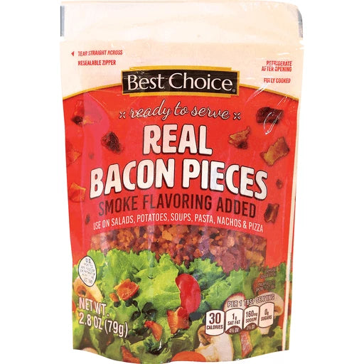 Best Choice Real Bacon Pieces 2.8 oz/Piezas de tocino real de la mejor elección