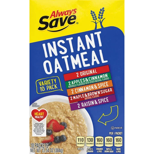 Always Save Instant Oatmeal Vr / Always Save Avena Instantánea Vr