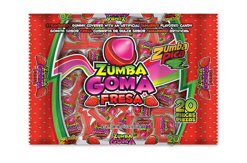 Zumba Pica Goma Fresa 20 pz./Zumba Pica Goma Fresa